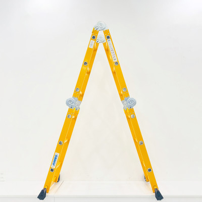 Thang nhôm gấp 4 đoạn JUMBO B303, chữ A - 1.7m, chữ I - 3.5m, 14 tư thế sử dụng, tải trọng 300kg, sơn tĩnh điện