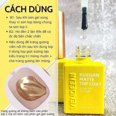 Combo 3 Chai Top Loang (Tím), Top Chà Tráng Gương, Top Lì Không Lem VENDEENI Cao Cấp Làm Nail 