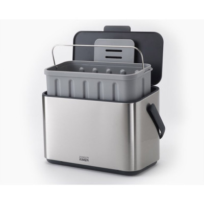 Thùng đựng rác hữu cơ Joseph Joseph 30145 Collect 4L Stainless-steel Food Waste Caddy Hàng chính hãng