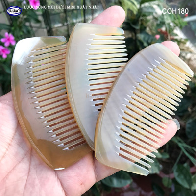 Lược Sừng Múi Bưởi Mini Răng Thưa (Size: XS-9cm) COH189 - Chải tóc xoăn rối xù, phụ kiện bỏ túi tiện dụng không thể thiếu - Chăm sóc tóc - HAHANCO