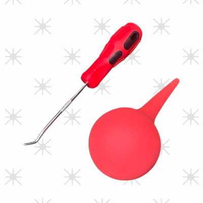 Combo quả bóng thổi khí + Móc đẩy chốt hộp mực máy in/ Bộ dụng cụ sửa máy in ( Hàng nhập khẩu )