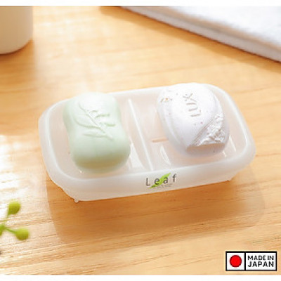Khay đựng xà bông đôi Leaf sản xuất Inomata, làm từ nhựa PP cao cấp kháng khuẩn an toàn và bền đẹp - nội địa Nhật Bản 