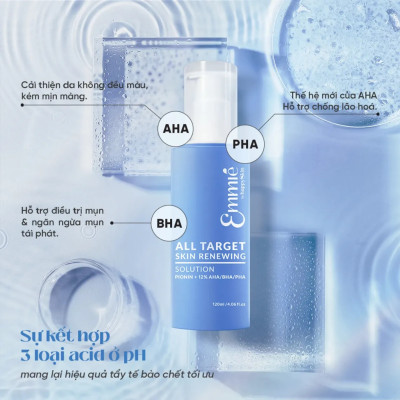 Dung dịch tẩy tế bào chết và tái tạo da Emmié All Target Skin Renewing Solution Pionin + 12% AHA/BHA/PHA (120ml) - Hàng chính hãng
