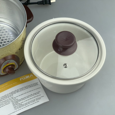 Nồi Kho Cá Thịt,Nấu Chậm,Nấu Cháo ,Chưng Yến 1.5L Fujika KC15 Màu Vàng-Hàng chính hãng