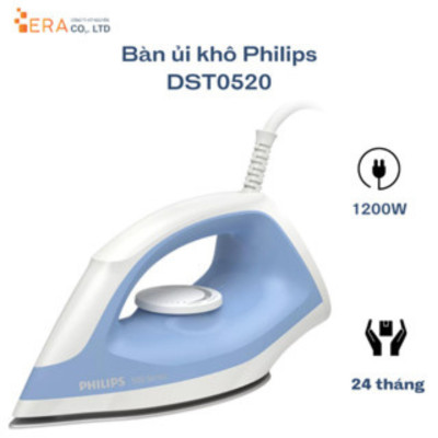 Bàn ủi khô philips DST0520/20 có men chống dính - Hàng chính hãng