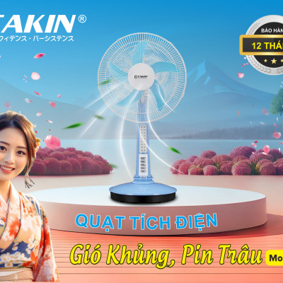 Quạt Tích Điện TAKIN TK-566 - Hàng Chính Hãng
