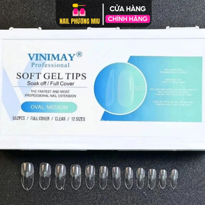 Móng Vinimay Soft Gel Hộp 552 Móng Cao Cấp Làm Nail Đủ 12 Size 7 Form Thông Dụng, Siêu Dẻo Dài Ngắn Tiện Lợi Nữ Women