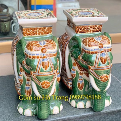 Đôn voi gốm sứ cao 43cm dài 50cm