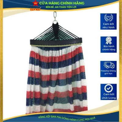 Bộ khung võng BAN MAI: khung võng sắt sơn tĩnh điện P32+ Lưới dày số 9 in họa tiết sọc cán nhựa 40cm