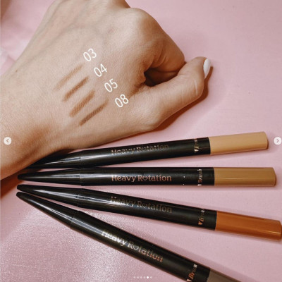 Bút Chì Sáp Kẻ Lông Mày Chống Trôi Lõi Siêu Mịn Màu Nâu Sáng Kissme Heavy Rotation Eyebrow Pencil 0,09 G