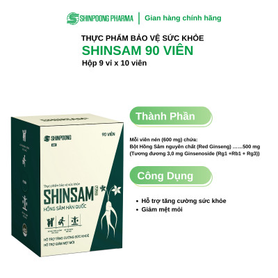 [Hộp 90 Viên] Viên Uống Hồng Sâm Hàn Quốc 6 Năm Tuổi SHINSAM Korean Red Ginseng - SHINPOONG PHARMA