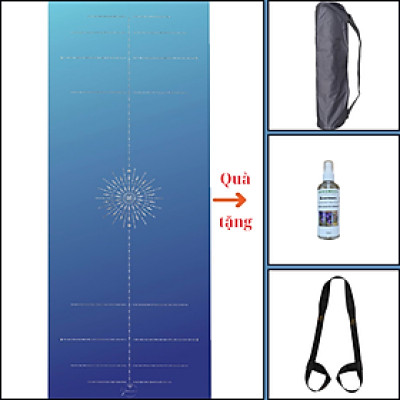 Thảm tập yoga chính hãng Yvonne, Pole Star Blue (TẶNG KÈM 3 PHẦN QUÀ), dày 6mm, bề mặt nhám, siêu bám, chống trơn trượt, thấm hút mồ hôi, càng nhiều mồ hôi càng bám, dễ vệ sinh, bề đẹp, sang trọng