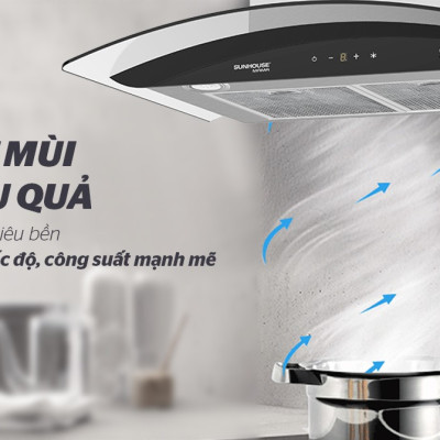 Máy Hút Mùi Kính Cong Sunhouse MMB6682-70 - Hàng Chính Hãng