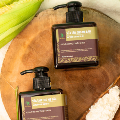 Bộ dưỡng thơm tho body và làm sạch cơ thể Wonmom ( 1 dầu gội cốt bồ kết + 1 sữa tắm thảo dược )