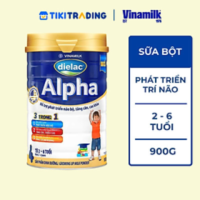 Sữa bột Vinamilk Dielac Alpha 4 - Hộp thiếc 900g (dành cho trẻ 2-6 tuổi)