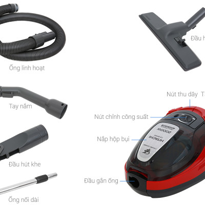 Máy hút bụi dạng hộp Hitachi CV-SF20V 24CV (BRE/LBR), Công suất 2000W - Hàng chính hãng