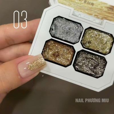 Gel Nhũ Bạch Kim Vẽ Viền Móng 4 Màu Huaxi Siêu Sáng Bóng Cao Cấp Đậm Đặc Làm Nail, Chống Thấm Nước Mùi Nhẹ, Không Cần Rửa, Lâu Trôi