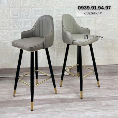 Bộ bàn bar cafe 2 ghế thân xoay nệm dày SL TB Tulip 2-06W / CB2160C-P Nội thất Capta