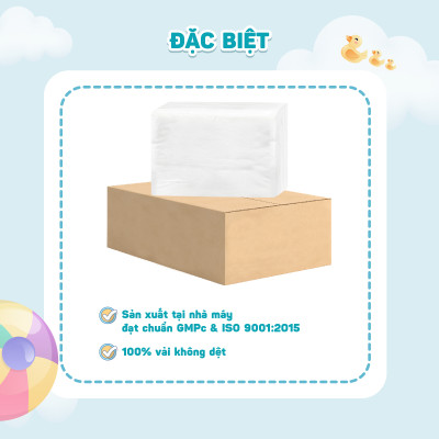 Thùng 08 gói khăn vải khô đa năng cao cấp EcoWipes 250gr/gói (Tổng 2kg) không mùi không cồn an toàn cho bé