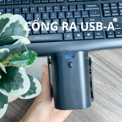 Quạt kẹp thắt lưng OVIE WF2 Yoobao tích điện 10000mAh kiêm Sạc Dự Phòng Đeo Thắt Lưng, Đeo Cổ có đèn hiển thị pin - Hàng chính hãng