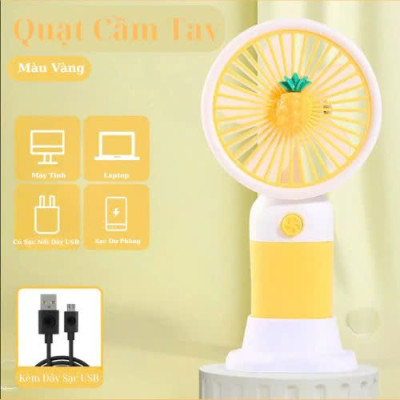 Quạt Mini Để Bàn, Quạt Tích Điện Sạc USB - Quạt Cầm Tay Tốc Độ, Điều Chỉnh Hướng Gió Xoay 360 Độ, Kiểu Dáng Sang Trọng , Không Gây Ồn, Pin Sạc - Giao Màu Ngẫu Nhiên - Hàng Nhập Khẩu