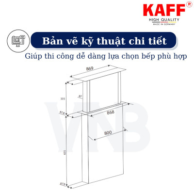 Máy hút mùi âm bàn đá cảm ứng 900mm KAFF KF-AT900 - Hàng Chính Hãng
