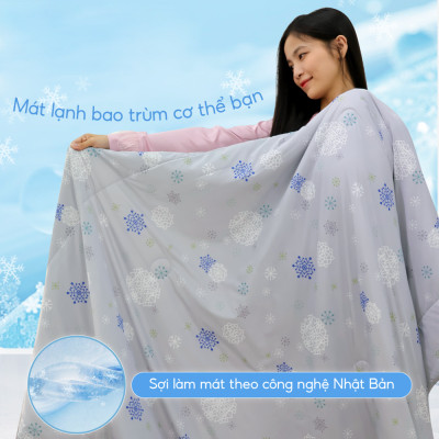 [CHĂN HÈ MÁT LẠNH] Mền lạnh I Cool Advance NIN House | Chăn mền Ice Silk fabric siêu mát lạnh cao cấp 2mx2m2 màu NM8031, Chăn điều hoà nhiều độ