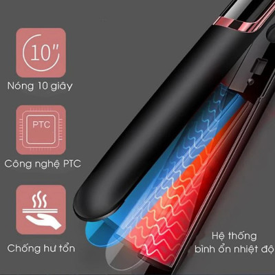 Máy UỐN, ÉP, LÀ Tóc Đa Năng 3 Trong 1 Cao Cấp Sang Trọng Kiểu Hàn Quốc - Kết Hợp Duỗi, Uốn, Tạo Kiểu Tóc Thông Minh – Dùng Cho Salon Tóc & Tại Nhà – Hàng Chính Hãng