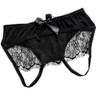 Quần lót nữ ren tua rua sau mông gợi cảm - đen