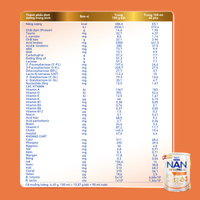 Sữa bột NAN INFINIPRO A2 3 với công thức đầu tiên chứa đạm A2, 6HMO & Lợi khuẩn kép nhập khẩu Thụy Sĩ - Hộp 800g (2 - 6 tuổi)