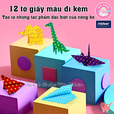 Giấy gấp Origami Thủ Công Hình Các Con Vật và Máy Bay cho bé - Mideer Origami Planes and Animals