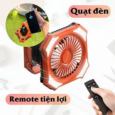 Quạt đèn có remote điều khiển từ xa kết hợp ổ cắm sạc tiện lợi Legaxi 