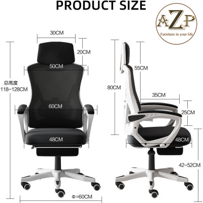 Ghế Trưởng Phòng Ergonomic AZP-9908-TRẮNG Hỗ Trợ Cột Sống Lưng, Có Ngả Lưng