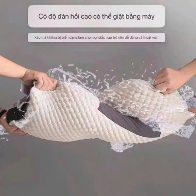 Gối spa chống đau mỏi vai gáy, gối công thái học chất liệu siêu mềm mại