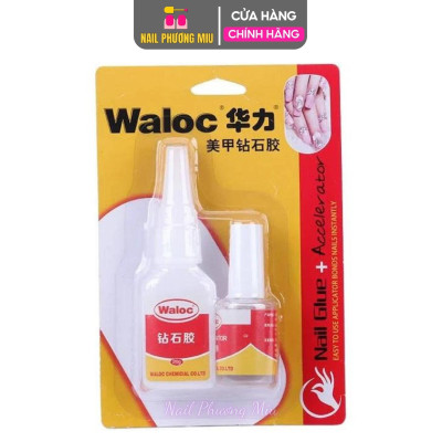 Keo Bê Tông Dán Móng Waloc Đính Đá Siêu Chắc 20g Nhanh Khô Kèm Dung Dịch Làm Khô Keo Dán Làm Nail 15ml Nail Phương Miu Nữ Women