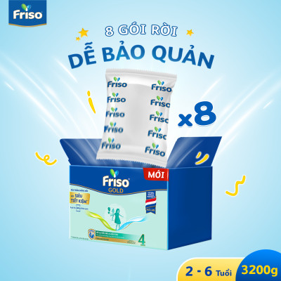 Sữa Bột Friso Gold 4 Hộp Giấy 3.2KG (Dành cho trẻ 2 - 6 tuổi)