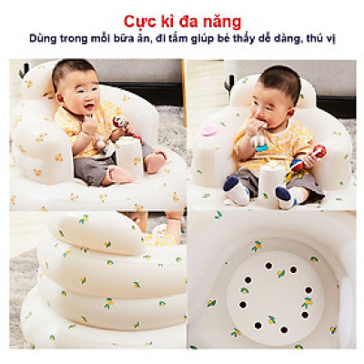Ghế hơi tập ngồi cho bé chống ngã cao cấp, Ghế phao tập ngồi cho bé phong cách Hàn Quốc (Màu ngẫu nhiên)