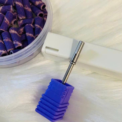 Lõi Lắp Đầu Mài Nhám Mini Cao Cấp Làm Nail, Thép Sáng Bóng, Lắp Vừa Chuẩn Lõi Đầu Tím Timi 120,240, Mài Êm Không Tuột, Dễ Tháo Lắp Làm Nail Phương Miu