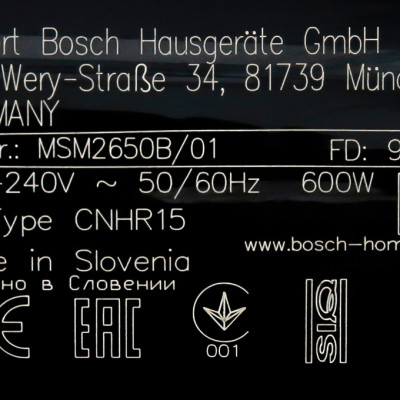 Máy xay sinh tố cầm tay Bosch MSM2650B - Hàng chính hãng
