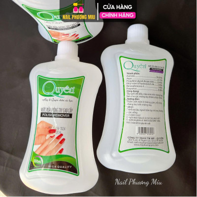 Nước Rửa Móng Axeton Quyên 500ml, Dung Dịch Rửa Móng Chuyên Làm Nail Sạch Nhanh, Axetol Mùi Dễ Chịu, Axetol Phá Gel Nail Phương Miu Nữ Women