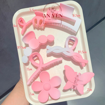 Set Quà Tặng Kẹp Tóc Hồng Phối Trắng No.11 Tặng Sinh Nhật Người Yêu 20/10 8/3, Quà Tặng Học Viên