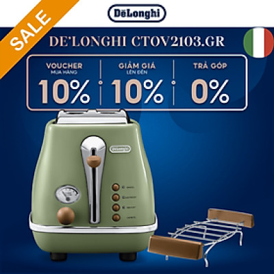 [Hàng chính hãng] Máy nướng bánh mì DeLonghi Icona Vintage CTOV2103 (BG/ GR)