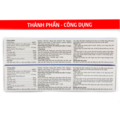 Hoạt huyết dưỡng não Ciritton Forte Ginkgo Biloba 1200mg giúp tăng cường lưu thông máu, tuần hoàn, giảm tai biến Hộp 30 viên