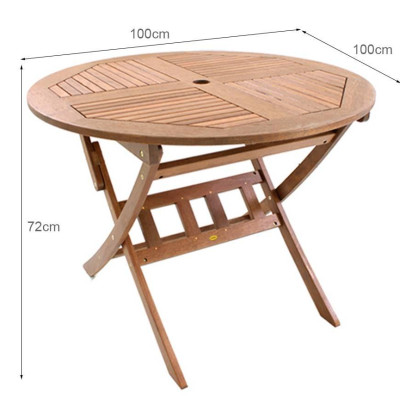 Bộ Bàn Punai 4 Ghế Xếp Sumur IBIE NS4002B (100 x 100 x 72 cm) - Nâu