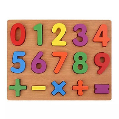 Giáo cụ Montessori Bảng số nổi từ 0-9 bằng gỗ