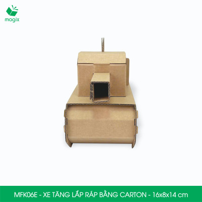 MFK06E - Xe tăng carton - 16x8x14 cm - Đồ chơi lắp ráp mô hình từ bìa carton cứng cao cấp