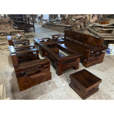 Bàn Ghế Gỗ Phòng Khách Gỗ Óc Chó, Gỗ Gõ Đỏ, Gỗ Mun, Gỗ Me Tây.