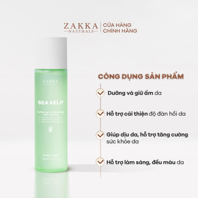 Nước dưỡng Tảo Biển làm mềm mịn & sáng da Zakka Naturals Sea Kelp Daily Essence 150ml
