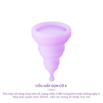 Cốc nguyệt san gấp gọn Z Cup cỡ S (15ml) Cup Yess chính hãng, an toàn, nhỏ gọn, siêu tiện lợi