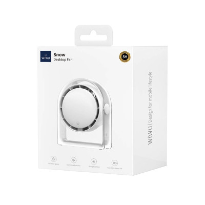 Quạt làm mát tuarbin mini để bàn hiệu HOTCASE WlWU Snow Wi-FS07 - Trang bị 4 cập độ gió, Pin sạc tích điện, Gió Mạnh, Êm Ái - Hàng nhập khẩu